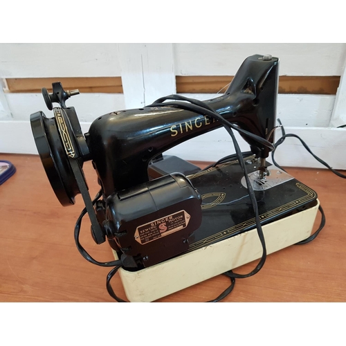 224 - Vintage Singer Electric Sewing Machine 99K (Sewing Motor, Ser. No. K10754052) with Quantity of Acces... 