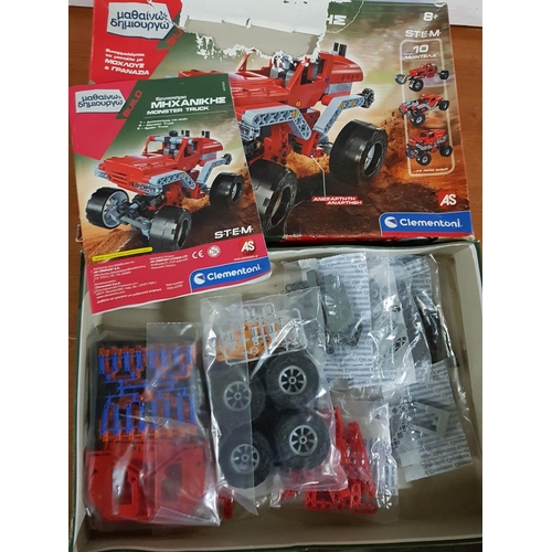 525 - Monster Truck - Clementoni Science Mechanics Laboratory Building Set 8 + (AU) Box, A/F