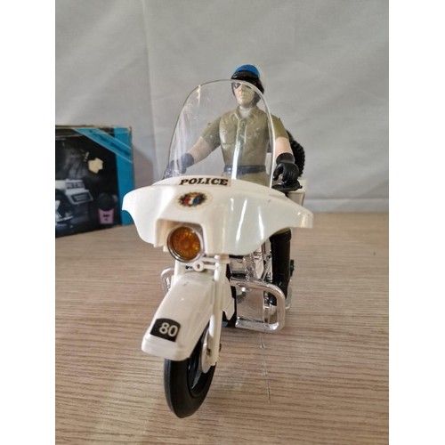 529 - 2 x Vintage Harley Police Motorcycle Toys / Models in Original Box, (Model No. 801-BSM), '3-Siren So... 