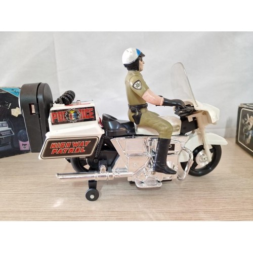 529 - 2 x Vintage Harley Police Motorcycle Toys / Models in Original Box, (Model No. 801-BSM), '3-Siren So... 