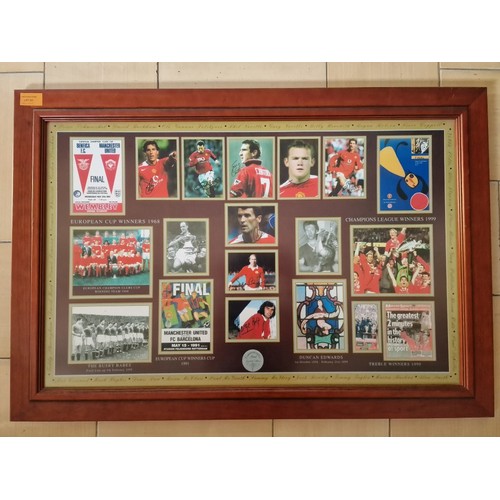 542 - Framed Manchester United Limited Edition Commemorative Print, (Approx. 82 x 56cm)