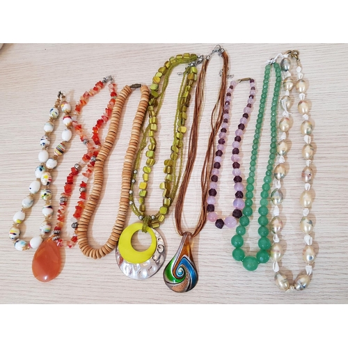 561 - 8 x Hand Made Stylish Necklaces in Different Style, Size, Beads etc