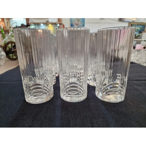 290 - Set of 12 x Heavy Glasses with Curved Pattern Bases, (12)