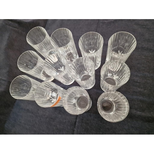 290 - Set of 12 x Heavy Glasses with Curved Pattern Bases, (12)