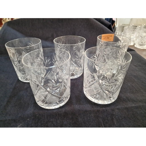 292 - Set of 5 x Crystal Tumblers / Glasses, (5)