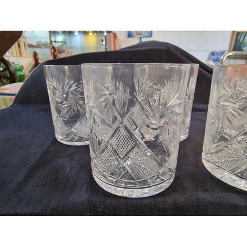 292 - Set of 5 x Crystal Tumblers / Glasses, (5)