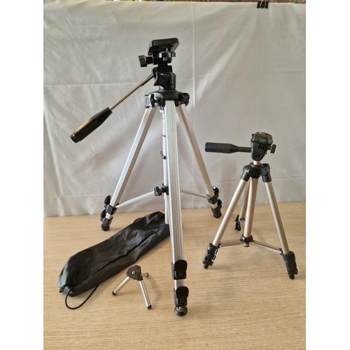 41 - 3 x Camera Tripods; 1 x Large, 1 x Medium and 1 x Miniature