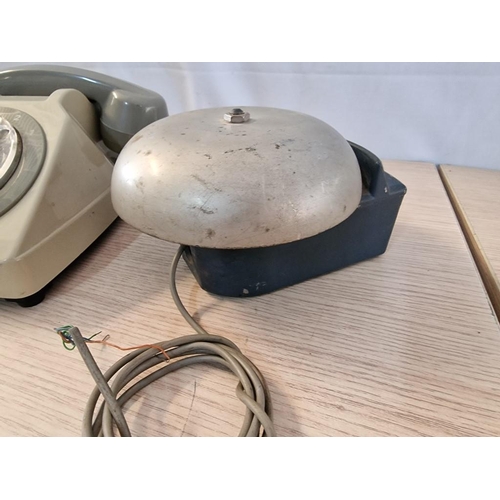 56 - Vintage Rotary Dial Telephone, Together with External Bell, (Basic Test & Working), (2)