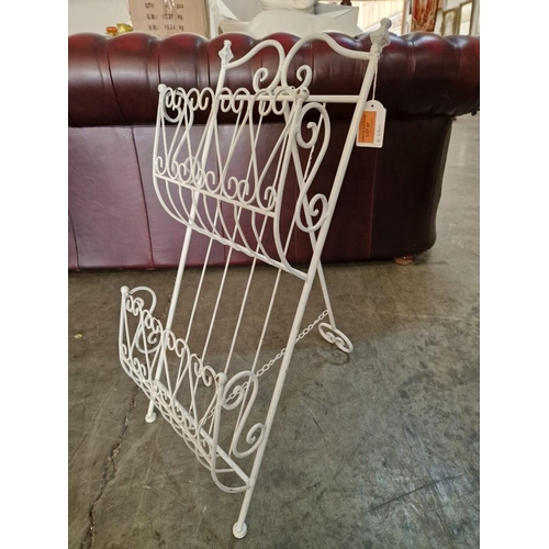 57 - Decorative Freestanding White Finish Metal 2-Tier Rack, (Approx. H: 68cm)