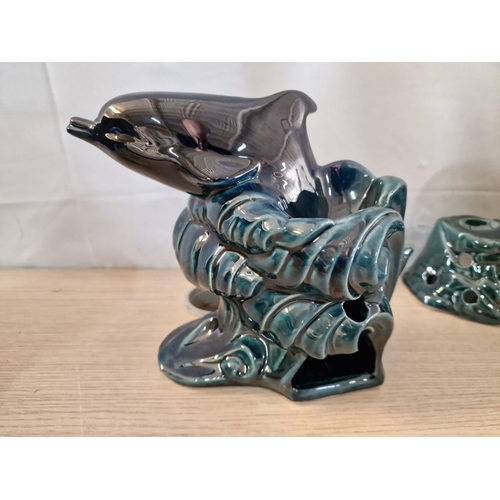 86 - 2 x Dolphin Ornaments and a Character / Toby Jug, (3)