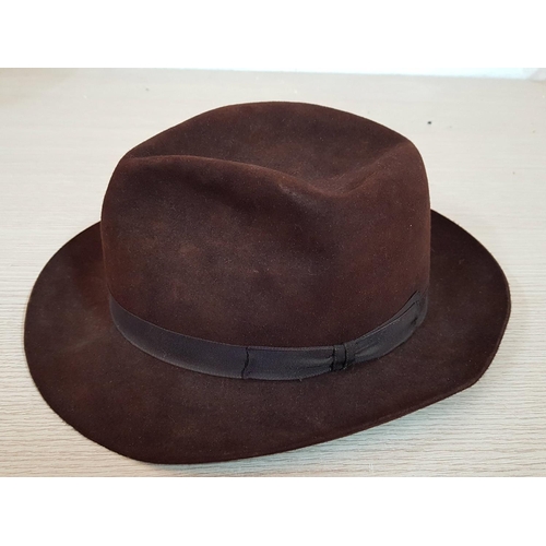 263 - Selfridges Classic Brawn 100% Fine Fur Felt Men's Hat, Hand Made, Size 7 1⁄8 -58, London, England