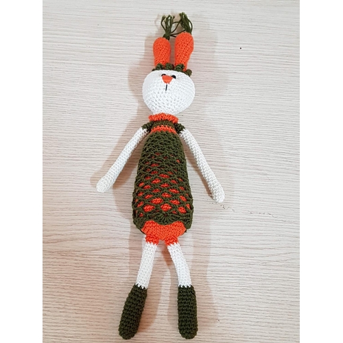 29 - Miss Carrot - Crochet Pattern Bunny Toy, Hand Crafted by Local Folk Artist 