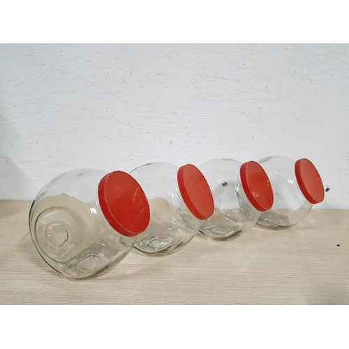 420 - Collection of 8 x Retro Glass Jar / Storage (6 with Lids), (8pcs)