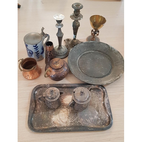 457 - Large Collection of Brass / Copper / Silver Plated and White Metal Vintage and Retro Home Items; Can... 