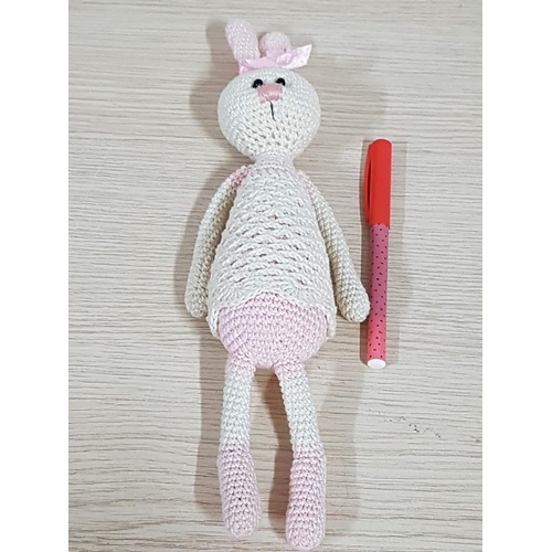 81 - Miss Baby Bunny Crochet Pattern Toy - Hand Crafted by Local Folk Artist 