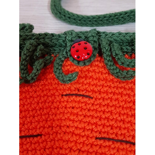 82 - Carrot Crochet Pattern Girl's Handbag - Hand Crafted By Local Folk Artist 