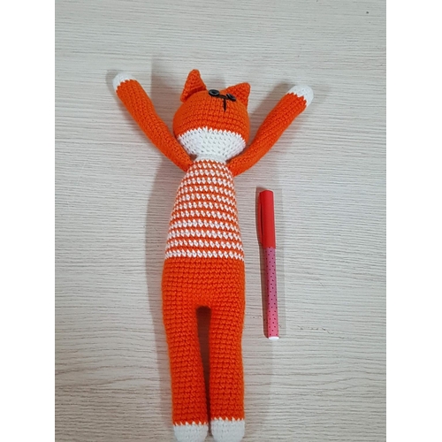 99 - Red Cat (Fit Garfield) Crochet Pattern Toy - Hand Crafted by Local Folk Artist 