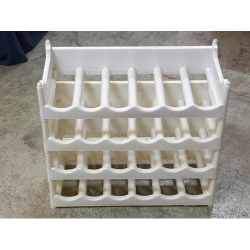 519 - Retro Style Plastic Wine Rack / Bottle Storage for 24 x Bottles (26.5 x 53 x 57.5cm)