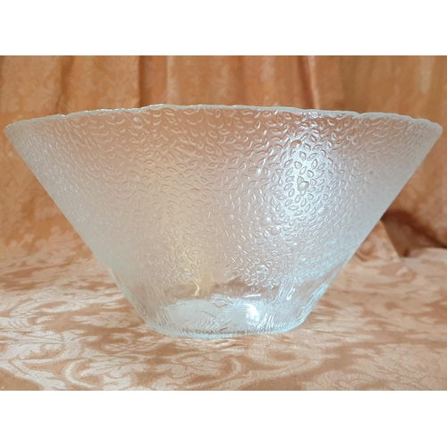 728 - Quantity of Retro Glassware; Large Salad Bowl, Floral Shape Sweets Bowl, Vases etc (8pcs)