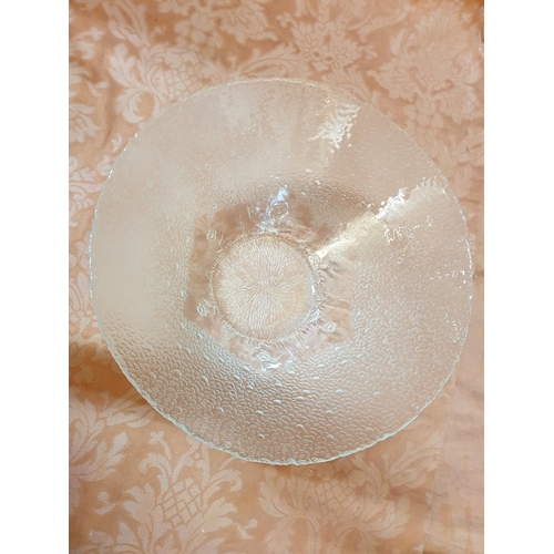 728 - Quantity of Retro Glassware; Large Salad Bowl, Floral Shape Sweets Bowl, Vases etc (8pcs)