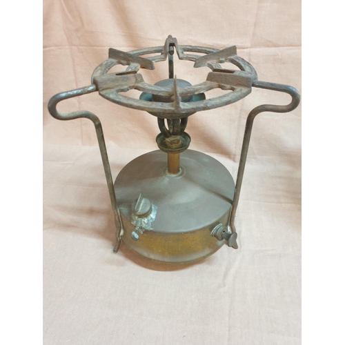 730 - Vintage (Mid 20th Century) Classic Camp Stove (H:29cm) Together with Decorative Hand Made Bowl (H:23... 