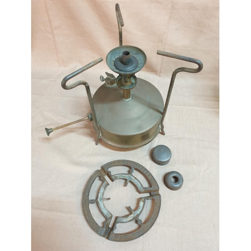 730 - Vintage (Mid 20th Century) Classic Camp Stove (H:29cm) Together with Decorative Hand Made Bowl (H:23... 