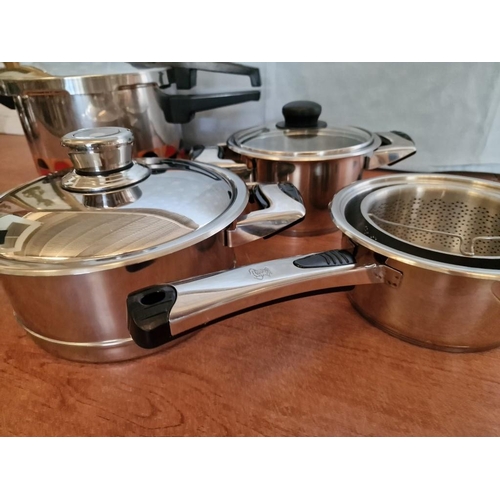 202 - KELOmat Pressure Cooker (German), Together with German Stainless Steel Saucepan Set with Lids and St... 