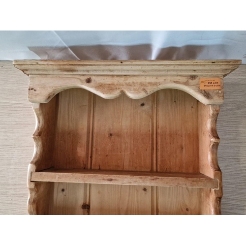 256 - Vintage Rural Pine Wall Rack / Display Unit (43 x 13 x 52.5cm)