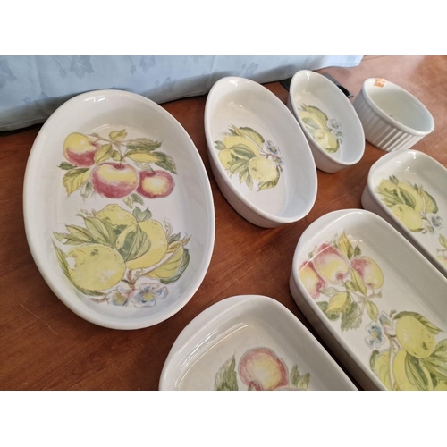 286 - Collection of 'Valentina' Baking Dishes with Fruit Pattern, (Made in Italy), Incl. 2 x Graduating Se... 