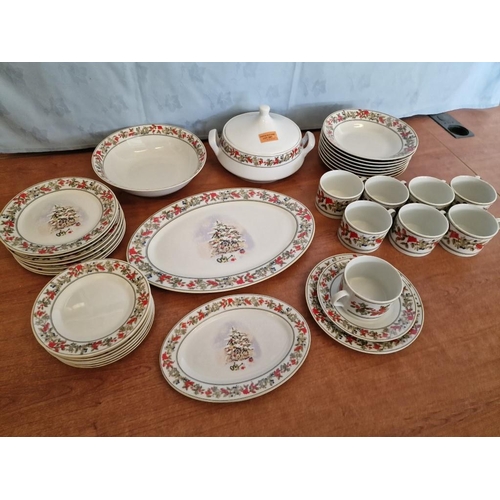 287 - Collection of Decorative Festive Tableware Stamped 'Pirillos Bakeries, Made in China', Qty of Dinner... 