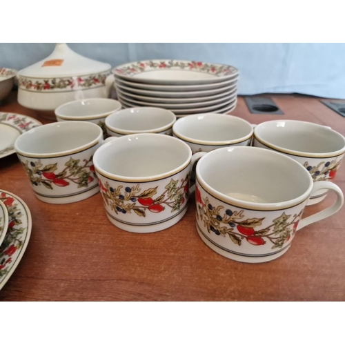 287 - Collection of Decorative Festive Tableware Stamped 'Pirillos Bakeries, Made in China', Qty of Dinner... 