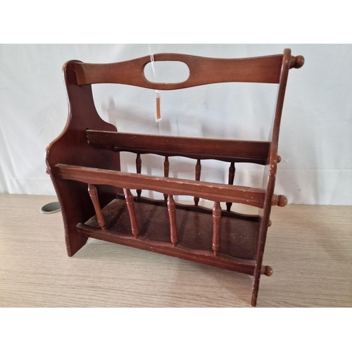 377 - Retro Style Wooden Magazine Rack