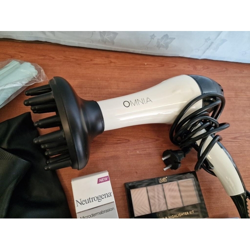 400 - Beauty Accessories Omnia Hair Dryer, Hair Curlers and Quantity of Make UP Cosmetics