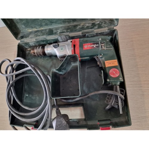 313 - Metabo SBE 751/2 Electric Drill Motor with Case (Un-Tested)