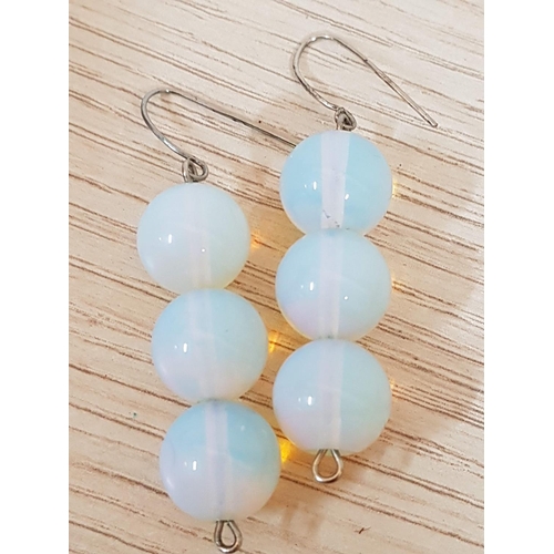 440 - Moonstone Jewellery Set; 2 x Pair of Dangling Earrings, 