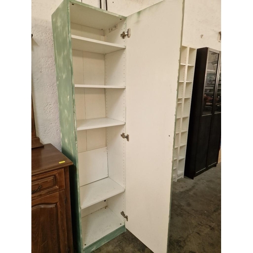 751 - Tall Cupboard with Green Tone Decoration and Retro Ice Cream Signs, Shelved Interior, (Approx. 50 x ... 