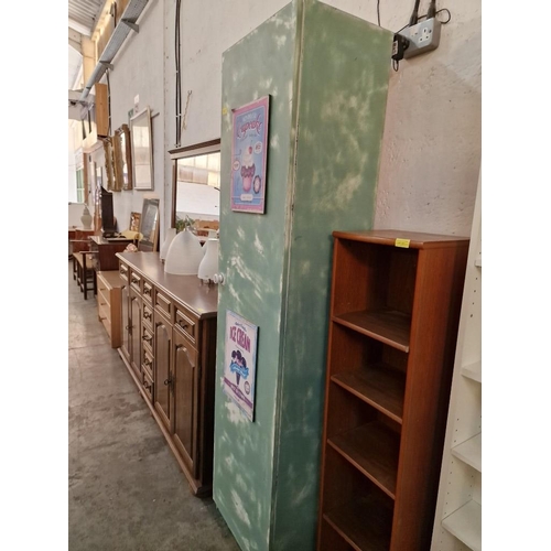 751 - Tall Cupboard with Green Tone Decoration and Retro Ice Cream Signs, Shelved Interior, (Approx. 50 x ... 