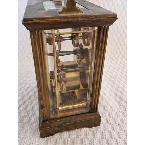 753 - Vintage Mappin & Webb Ltd Brass 4-Glass Carriage Clock with Key Wound Movement, (Approx. 8 x 6 x 15c... 