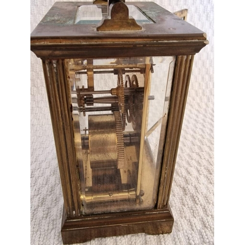 753 - Vintage Mappin & Webb Ltd Brass 4-Glass Carriage Clock with Key Wound Movement, (Approx. 8 x 6 x 15c... 