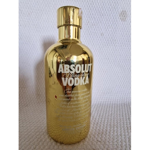 756 - Absolut Bling-Bling Vodka in Limited Edition Gold Colour Outer Plastic Bottle, 700ml, 40%,