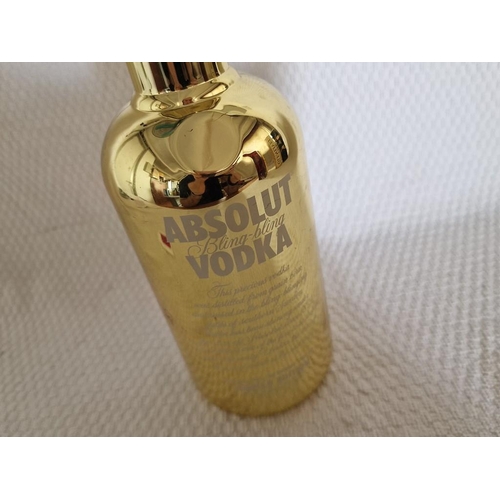 756 - Absolut Bling-Bling Vodka in Limited Edition Gold Colour Outer Plastic Bottle, 700ml, 40%,