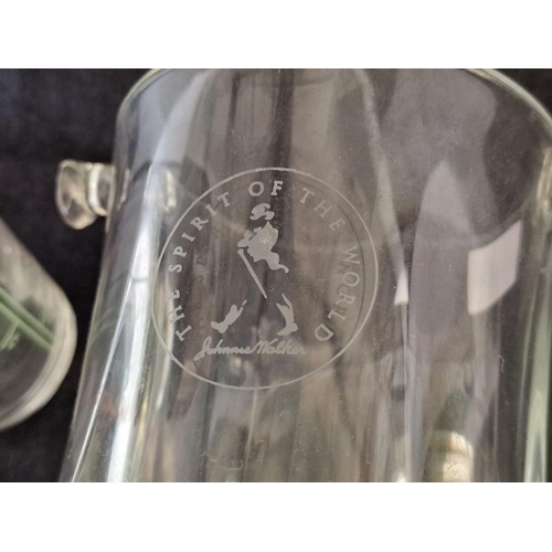 757 - Johnnie Walker Twin Handle Glass Ice Bucket, Together with Glass Cocktail Shaker with Recipes / Meas... 