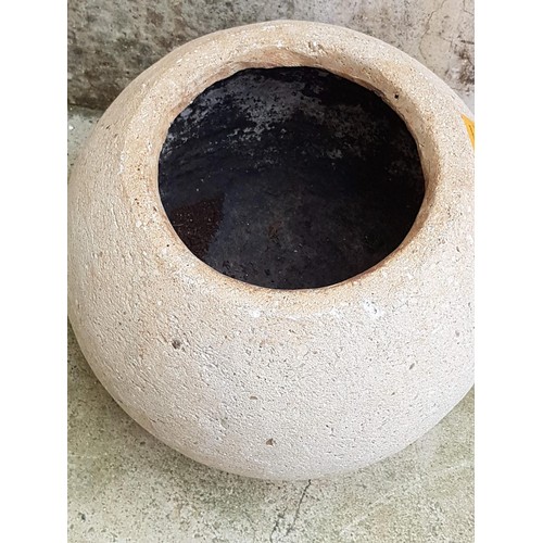 31 - Stone Planter - Heavy Flower Pot in Shape of a Ball (Approx. Ø: 28cm, H: 25.5cm)