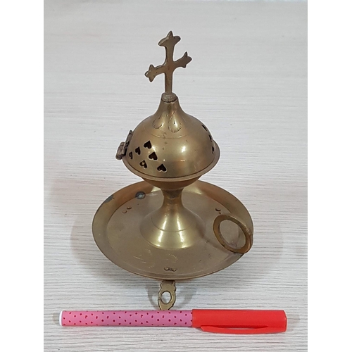 97 - Blessed Orthodox Brass Burner Incense (H:17cm)
