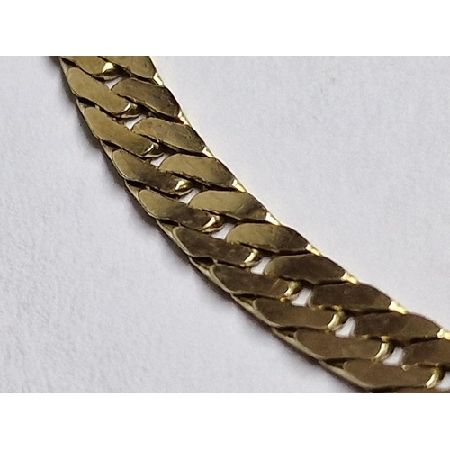 142 - 9ct Gold Flat Link Bracelet, (Approx. 4.0g, L: 17cm)