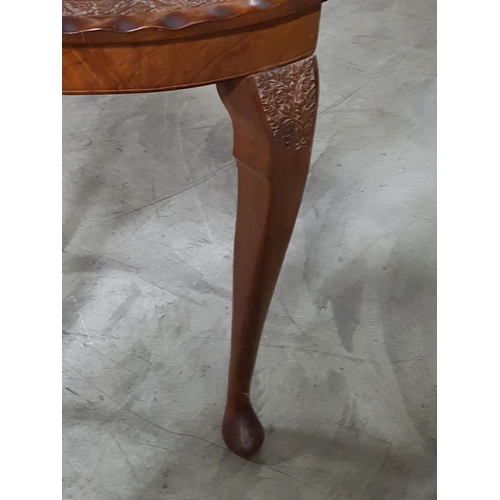 148 - Vintage Style Half Moon - Hall Table (Hand Carved Wood), (Ø60cm x H:77cm)
