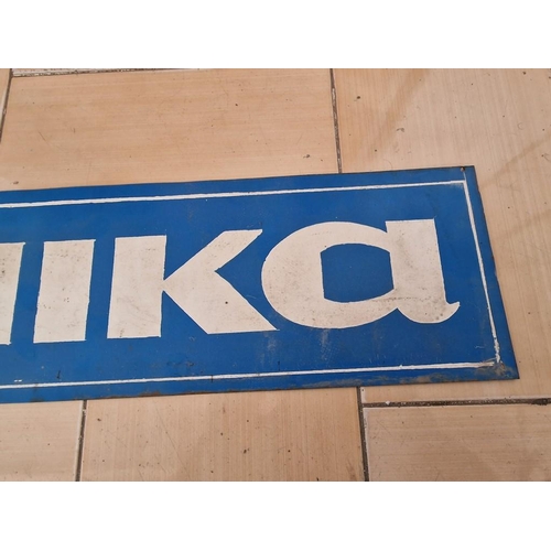 596 - Vintage Metal Advertising Sign for 'Amika', (Approx. 71 x 17cm)