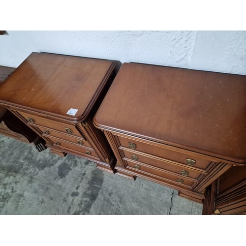 128B - Pair of Classical Style 3-Drawer Bedside Units, (Approx. 55 x 37 x 65cm each), (2)