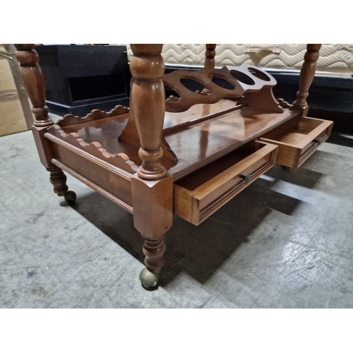 203D - Classical Style Trolley with Turned Legs, Drinks / Bottle Holder and 2-Drawers, (Approx. 83 x 50 x 7... 