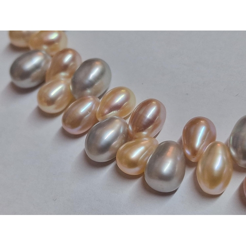 81 - 'JKa' (Kohle & Co) Freshwater Cultured Tri-Colour Potato Pearl Necklace, Also Known as 'Rice Crispy'... 